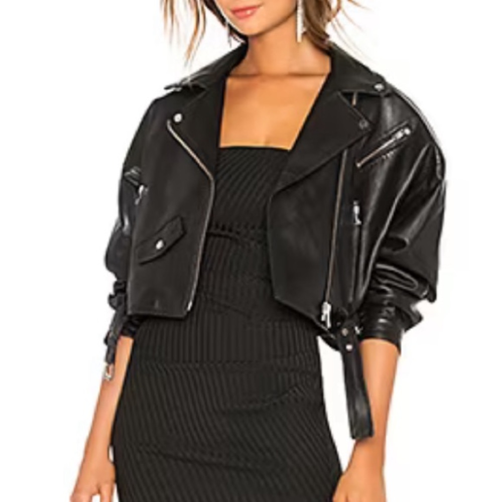 Brand new never worn Revolve vegan leather jacket size M -